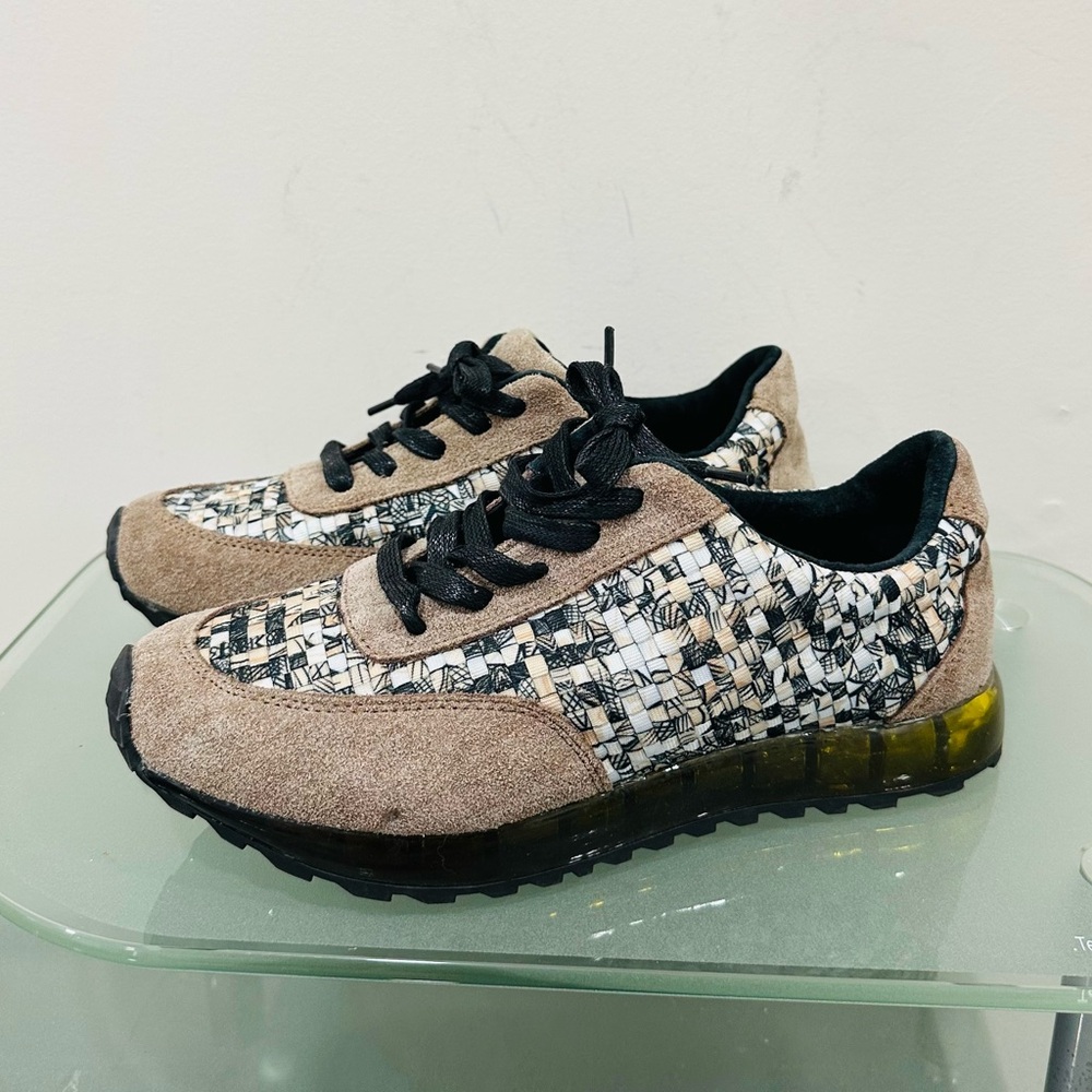 BM Bernie Mev. Gel Soled SNEAKERS~Size 40/US 9~Calico Patchwork~Colorful~RARE